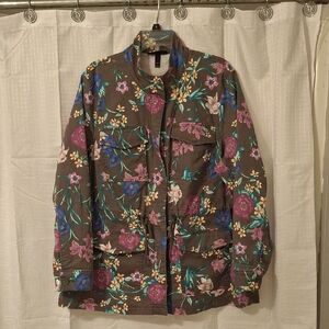 Lane Bryant Green Floral Jacket